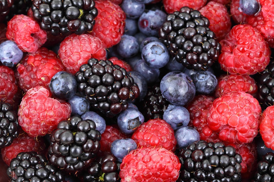 富含膠原蛋白的食物：莓果類水果